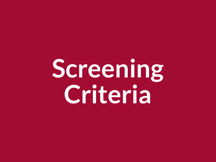 Screening Criteria