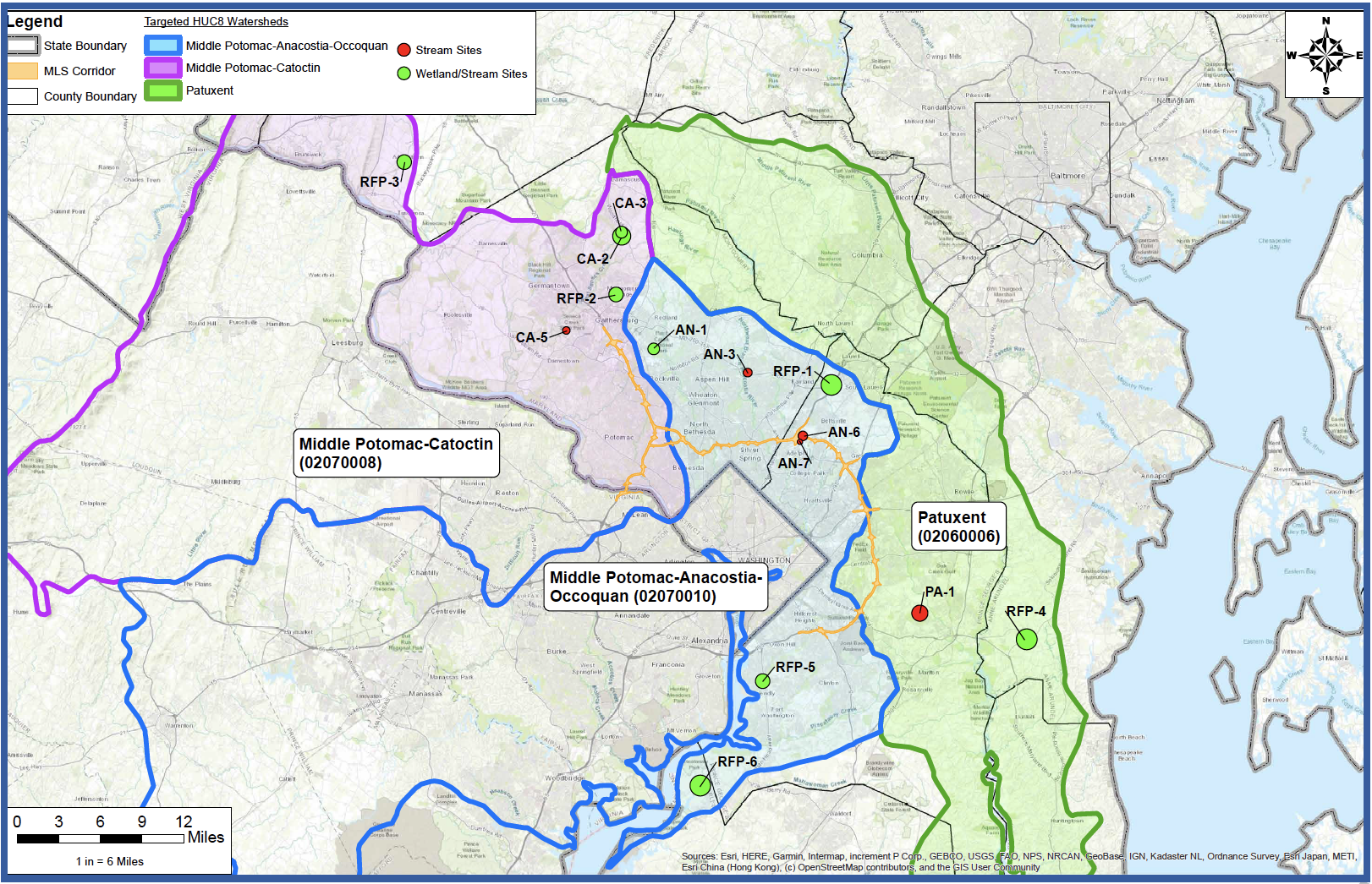 POTENTIAL WETLAND AND STREAM MITIGATION SITES